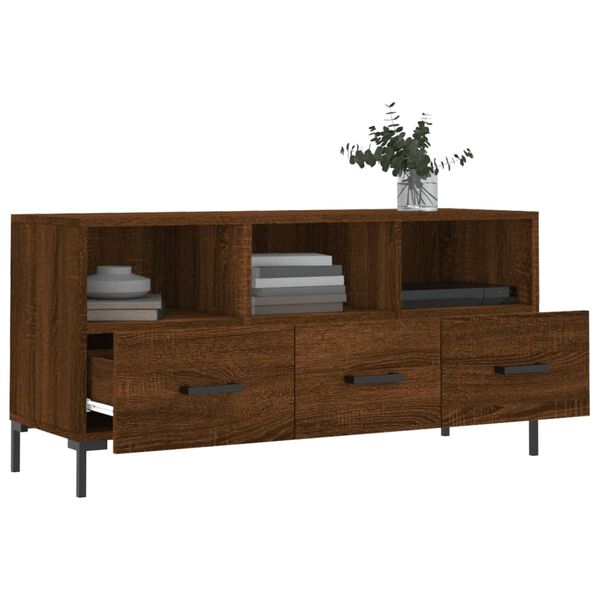vidaXL Meuble TV chêne marron 102x36x50 cm bois d'ingénierie