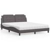 vidaXL Lit avec matelas Zadar gris 160x200 cm similicuir