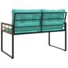 vidaXL Banc à couches en bois avec coussin Turquoise 114 x 55 x 77 cm