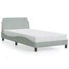 vidaXL Cadre de lit Dover gris clair 100x190 cm velours