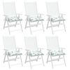 vidaXL Coussins de chaise lot de 6 &agrave; motif de feuilles 40x40x7cm tissu