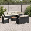 vidaXL Salon de jardin 9 pcs avec coussins noir r&eacute;sine tress&eacute;e