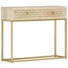 vidaXL Table console doré 90x30x75 cm bois solide de manguier