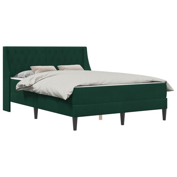 vidaXL Cadre de lit avec matelas Vert fonc&eacute; 120 x 200 cm Velours