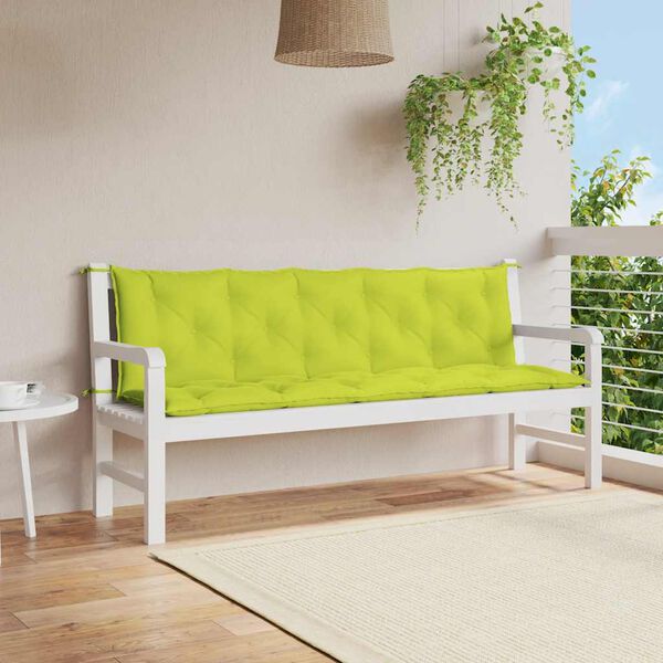 vidaXL Coussin de banc de jardin vert vif 180x(50+50)x7cm tissu oxford