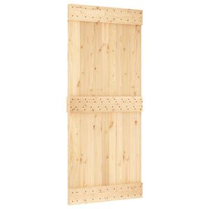 vidaXL Porte coulissante NARVIK Naturel et noir 90 x 210 cm (213,5 cm)