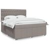 vidaXL Sommier &agrave; lattes de lit avec matelas Taupe 180x200 cm Tissu