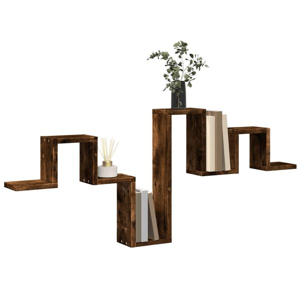 vidaXL Étagère murale chêne fumé 104,5x10x43 cm bois d'ingénierie