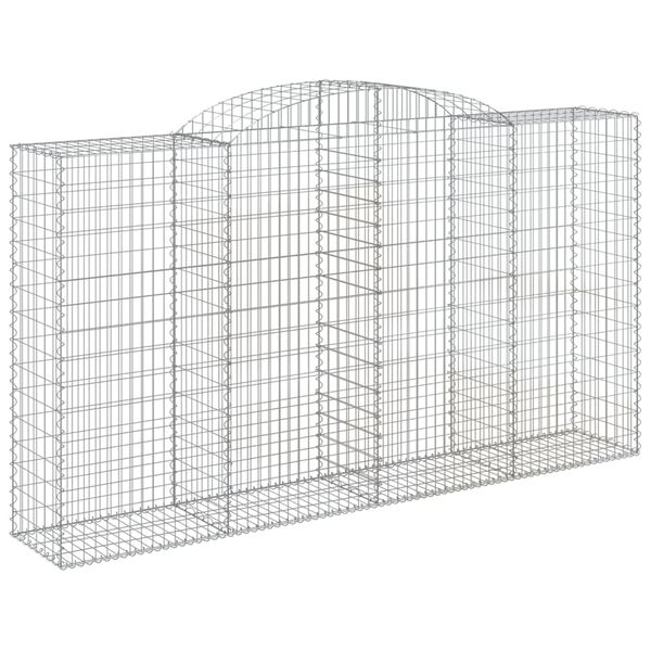 vidaXL Paniers à gabions arqués 7 pcs 300x50x160/180 cm fer galvanisé