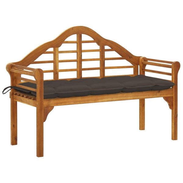 vidaXL Banc de jardin avec coussin 135 cm Bois d'acacia massif