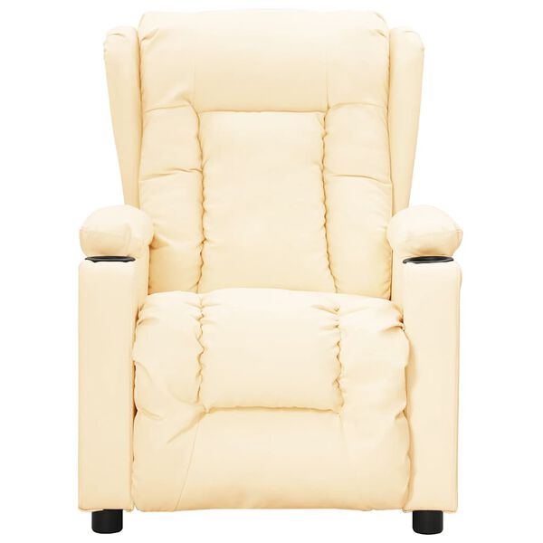 vidaXL Fauteuil Cr&egrave;me Similicuir