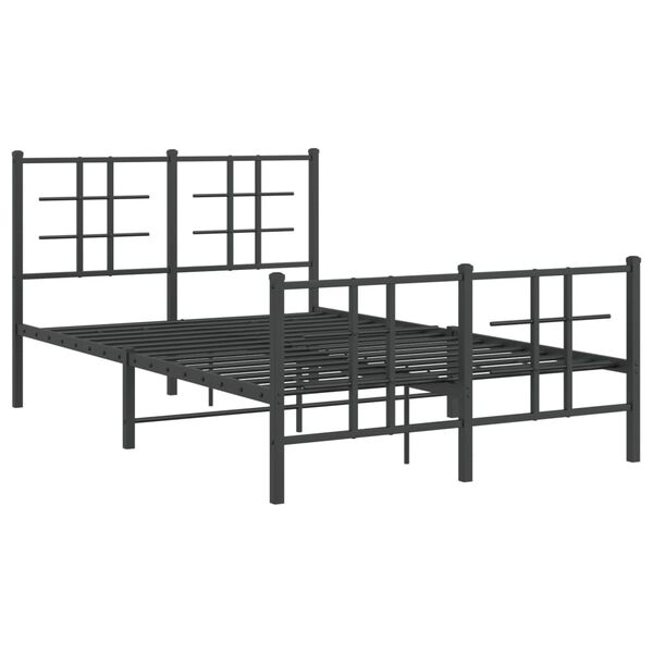 vidaXL Cadre de lit métal sans matelas avec pied de lit noir 120x200cm