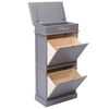 vidaXL Armoire &agrave; chaussures Gris 50 x 28 x 98 cm Bois de Paulownia