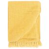 vidaXL Couverture en coton 160 x 210 cm Jaune moutarde