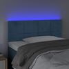 vidaXL T&ecirc;te de lit &agrave; LED Bleu fonc&eacute; 90x5x78/88 cm Velours