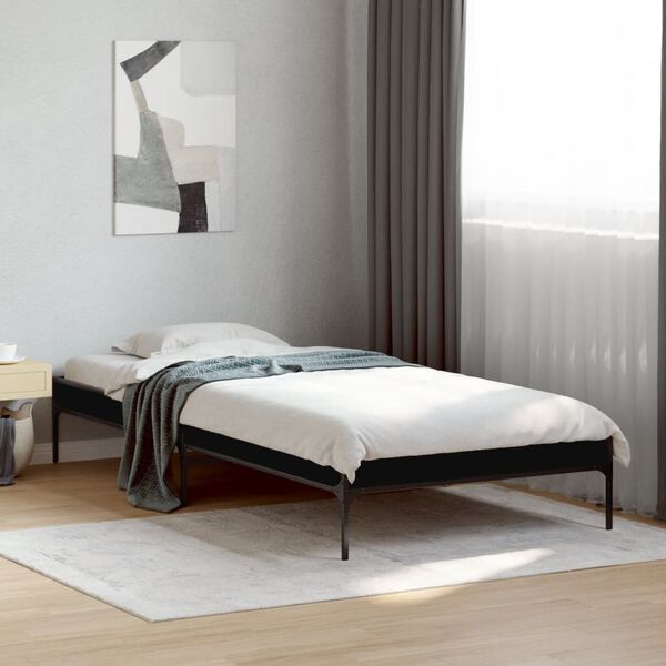 vidaXL Cadre de lit sans matelas noir 75x190 cm