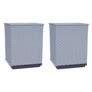 vidaXL Jardini&egrave;res 2 pcs gris clair 30x30x37 cm polypropyl&egrave;ne