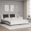 vidaXL Lit avec matelas Zadar blanc et noir 180x200 cm similicuir
