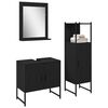 vidaXL Ensemble de mobilier de salle de bain avec &eacute;tag&egrave;re 3 pcs Noir