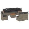 vidaXL Salon de jardin 9 pcs avec coussins gris r&eacute;sine tress&eacute;e