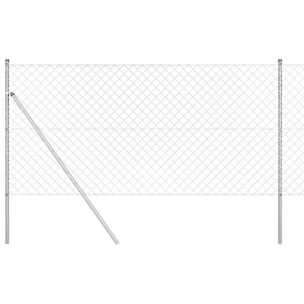 vidaXL Poteau de cl&ocirc;ture. Argent&eacute; 10 x 1 m (maille de 60 x 60 mm)