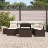 vidaXL Ensemble de canap&eacute; de jardin 7 pcs Marron Poly rotin