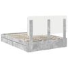 vidaXL Lit de Rangement Gris b&eacute;ton 140 x 190 cm Bois d'ing&eacute;nierie