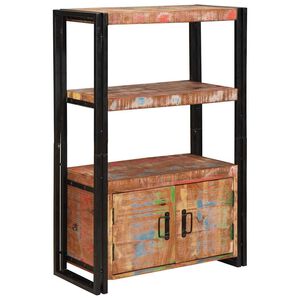 vidaXL Biblioth&egrave;que avec portes Marron Bois Recycl&eacute; Massif et M&eacute;tal