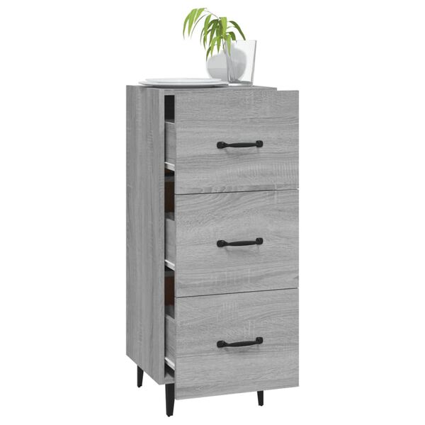 vidaXL Buffet Sonoma gris 34,5x34x90 cm Bois d'ingénierie