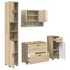 vidaXL Ensemble de mobilier de salle de bain 4 pcs Ch&ecirc;ne Sonoma