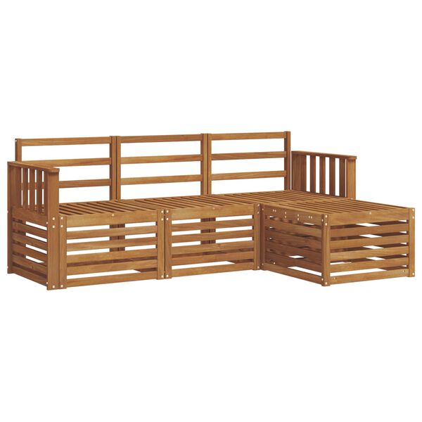 vidaXL Ensembles de canap&eacute;s 4 pcs Naturel Bois d'Acacia Massif