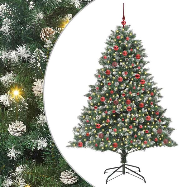 vidaXL Sapin de Noël artificiel avec 300 LED Vert 126 x 126 x 180 cm