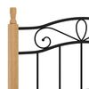 vidaXL Cadre de lit sans matelas noir m&eacute;tal bois ch&ecirc;ne massif 90x200cm