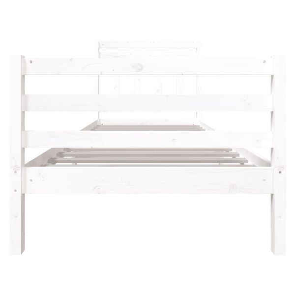 vidaXL Cadre de lit sans matelas blanc bois massif