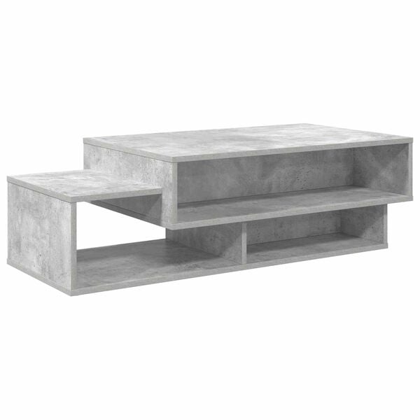 vidaXL Table basse Gris b&eacute;ton 105 x 50 x 32,5 cm Bois d'ing&eacute;nierie