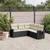 vidaXL Salon de jardin 5 pcs avec coussins noir r&eacute;sine tress&eacute;e