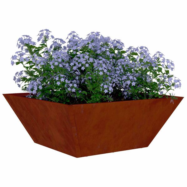 vidaXL Cache-pot de jardin 5 pcs Rouill&eacute; 40 x 40 x 15 cm Acier patin&eacute;