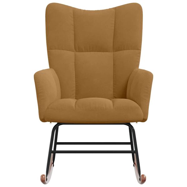 vidaXL Chaise à bascule Marron Velours