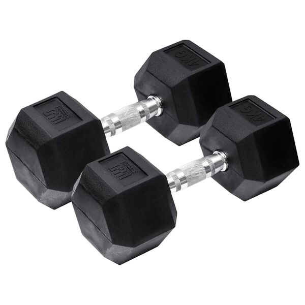 Orange Gym Halt&egrave;res hexagonales 2x4 kg Noir