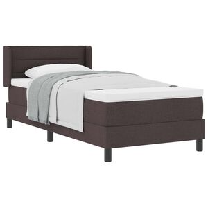 vidaXL Lit &agrave; ressorts avec matelas Marron fonc&eacute; 200 x 100 cm Polyester