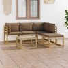 vidaXL Salon de jardin 6 pcs avec coussins taupe