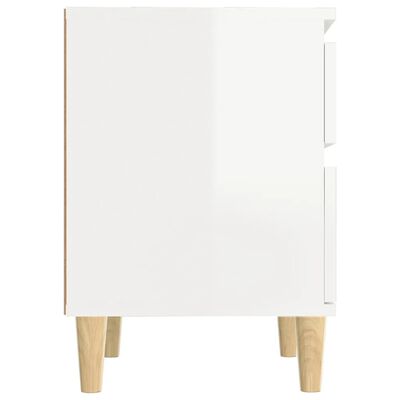 vidaXL Tables de chevet 2 pcs Blanc brillant 40x35x50 cm