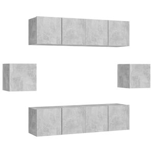 vidaXL Ensemble de meubles TV 6 pcs Gris b&eacute;ton Bois d'ing&eacute;nierie
