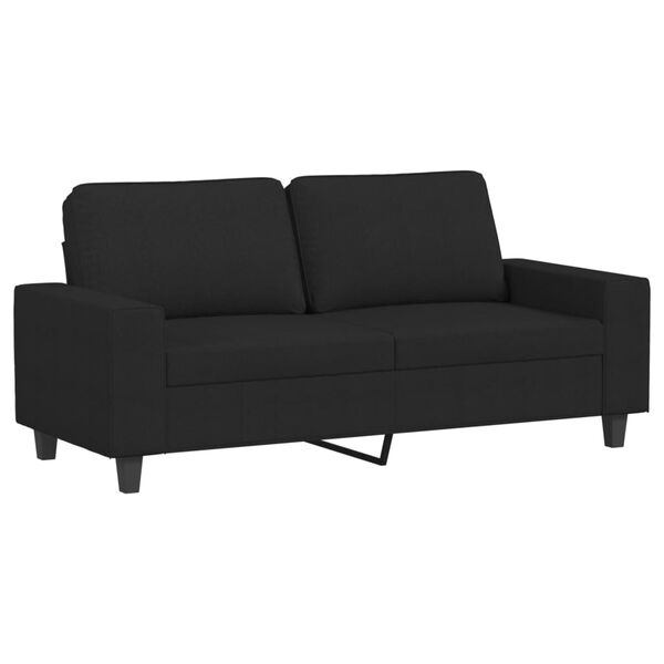 vidaXL Canap&eacute; &agrave; 2 places Noir 140 cm Tissu