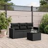 vidaXL Salon de jardin 4 pcs avec coussins noir r&eacute;sine tress&eacute;e