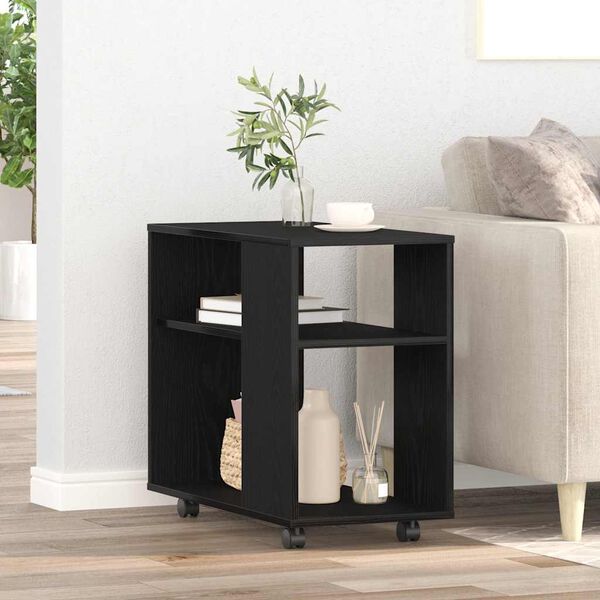 vidaXL Table d'appoint en ch&ecirc;ne noir 70 x 35 x 60 cm Bois d'ing&eacute;nierie