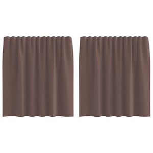 vidaXL Rideaux en voile avec passe-tringles 2 pcs marron