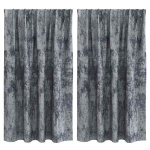 vidaXL Rideaux en velours 2 pc Gris Argent&eacute; 140 x 140 cm Velours