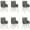 vidaXL Chaises de salle &agrave; manger 6 pc Tissu Gris fonc&eacute; 60 x 56 x 96 cm
