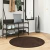 vidaXL Tapis de surface Rond HUARTE Marron &Oslash; 100 CM Polyester